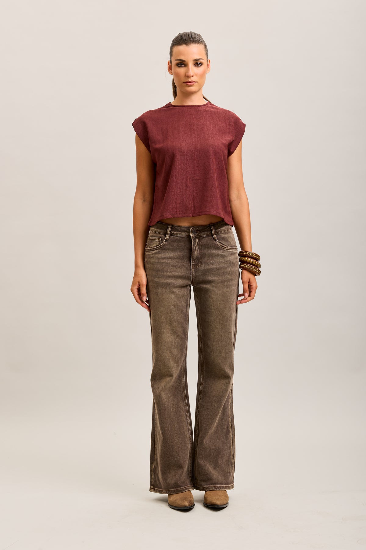 Toxik3 cut-out stretch denim bootcut jean pants