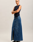 Toxik3 langer Stretch-Jeans-Bleistiftrock mit Schlitz