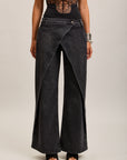 Toxik3 pantalones vaqueros extra anchos asimétricos de denim elástico