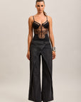 Toxik3 pantalones vaqueros extra anchos asimétricos de denim elástico