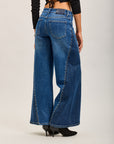 Toxik3 pantalon jean bi-color denim stretch extra-wide clous