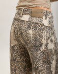 Toxik3 Ballon-Jeanshose aus Stretch-Denim mit Leopardenmuster