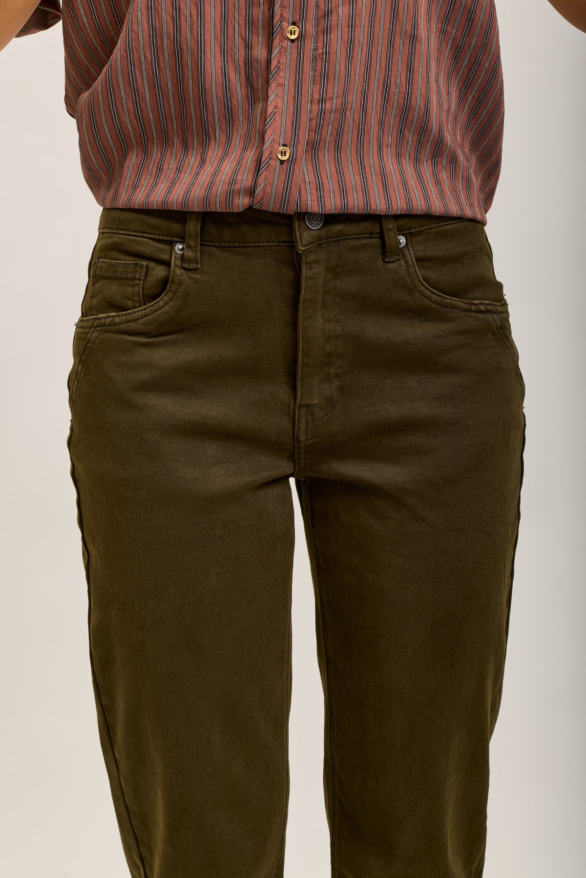 Toxik3 pantalon jean mom cropped denim stretch ourlet