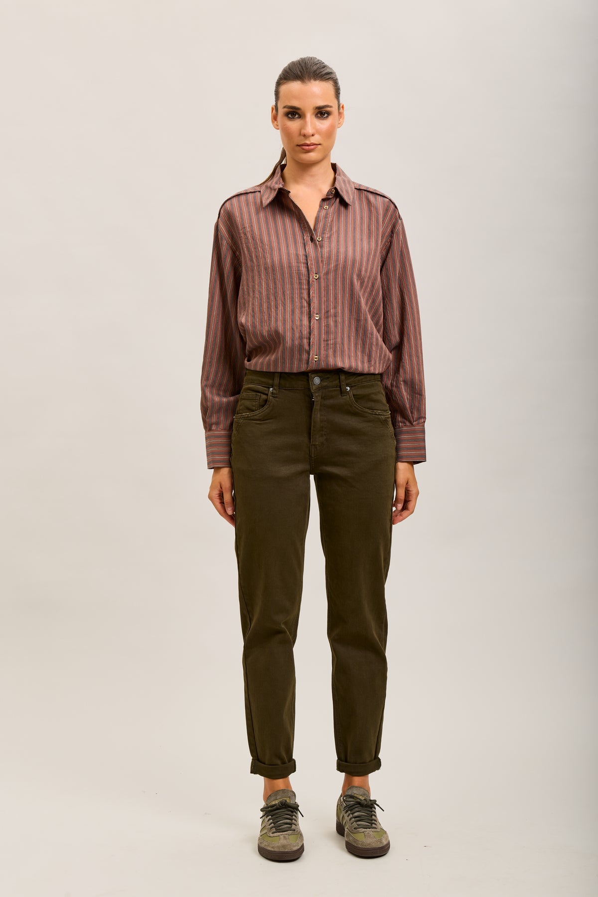 Toxik3 pantalon jean mom cropped denim stretch ourlet