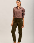 Toxik3 pantalon jean mom cropped denim stretch ourlet