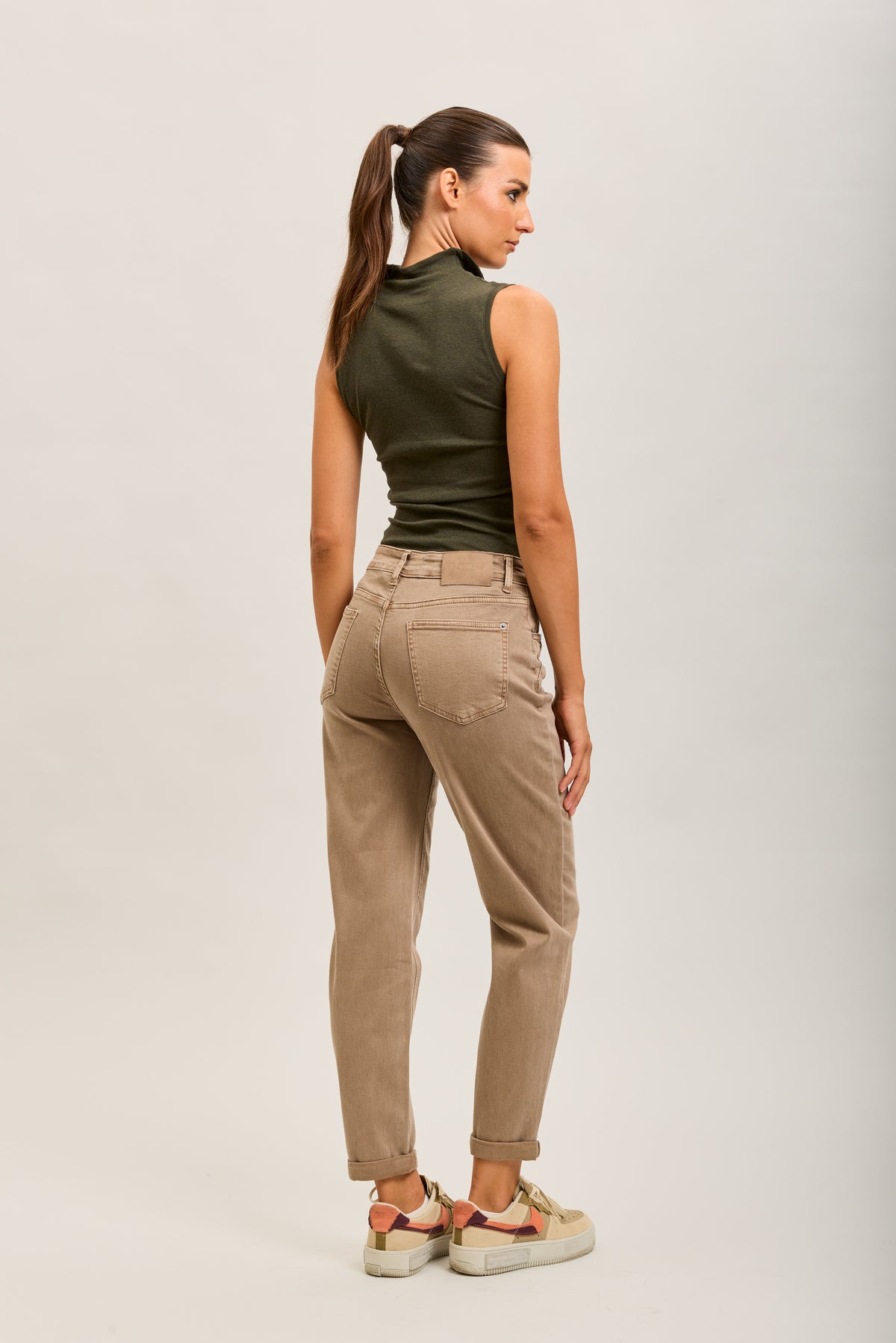 Toxik3 pantalon jean mom cropped denim stretch ourlet
