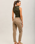 Toxik3 pantalon jean mom cropped denim stretch ourlet