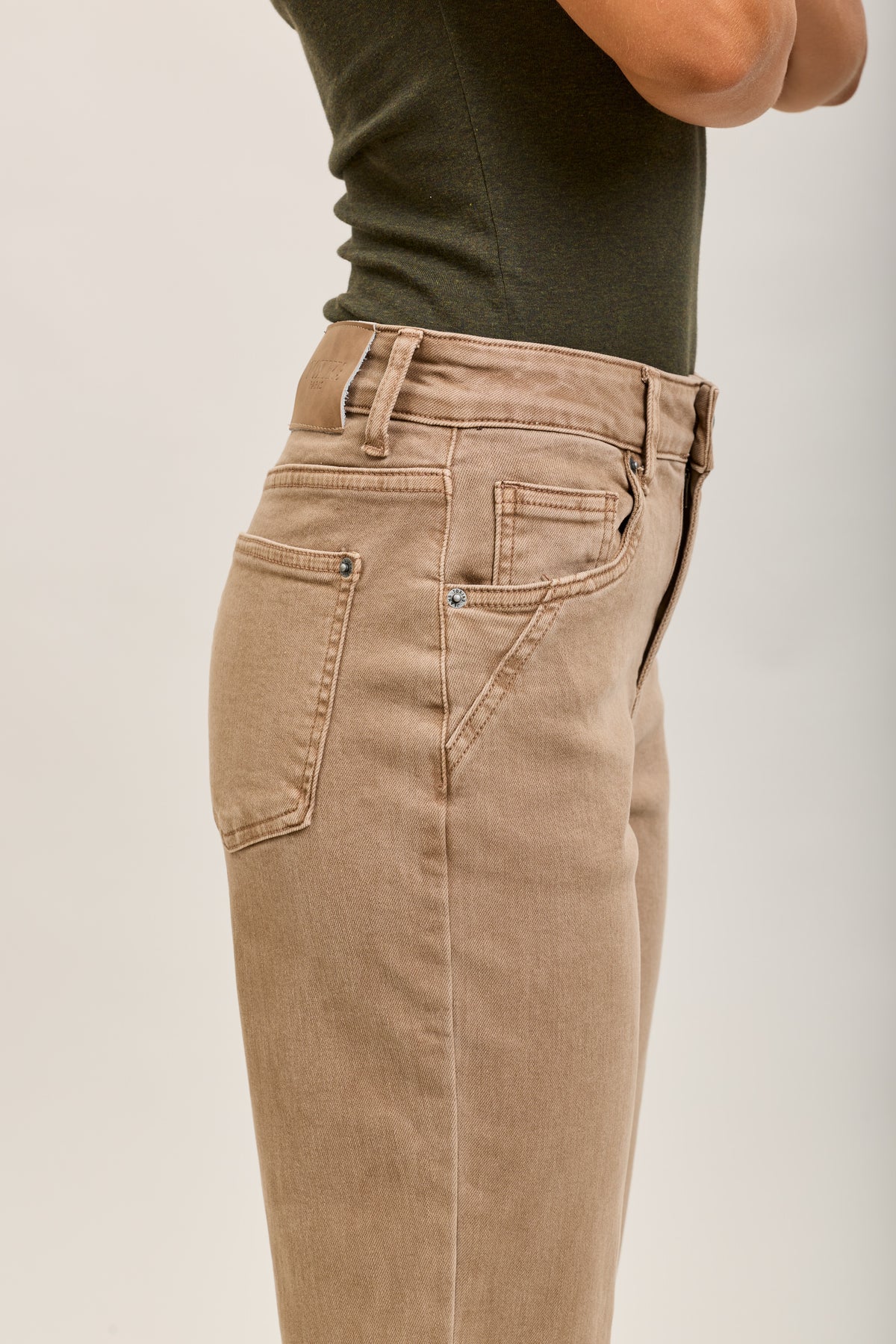 Toxik3 pantalon jean mom cropped denim stretch ourlet