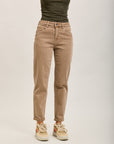 Toxik3 pantalon jean mom cropped denim stretch ourlet
