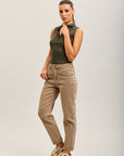 Toxik3 pantalon jean mom cropped denim stretch ourlet