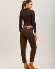 Toxik3 pantalon jean mom cropped denim stretch ourlet