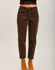 Toxik3 pantalon jean mom cropped denim stretch ourlet