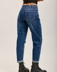 Toxik3 pantalon jean mom cropped denim stretch ourlet