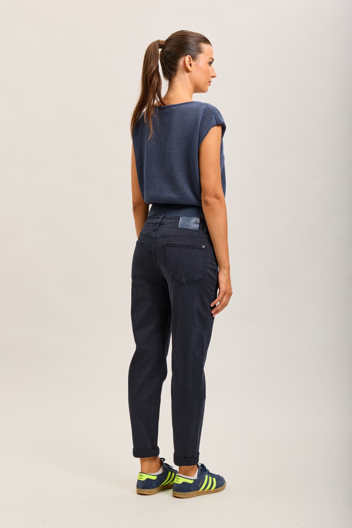 Toxik3 pantalon jean mom cropped denim stretch ourlet