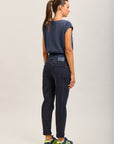 Toxik3 pantalon jean mom cropped denim stretch ourlet