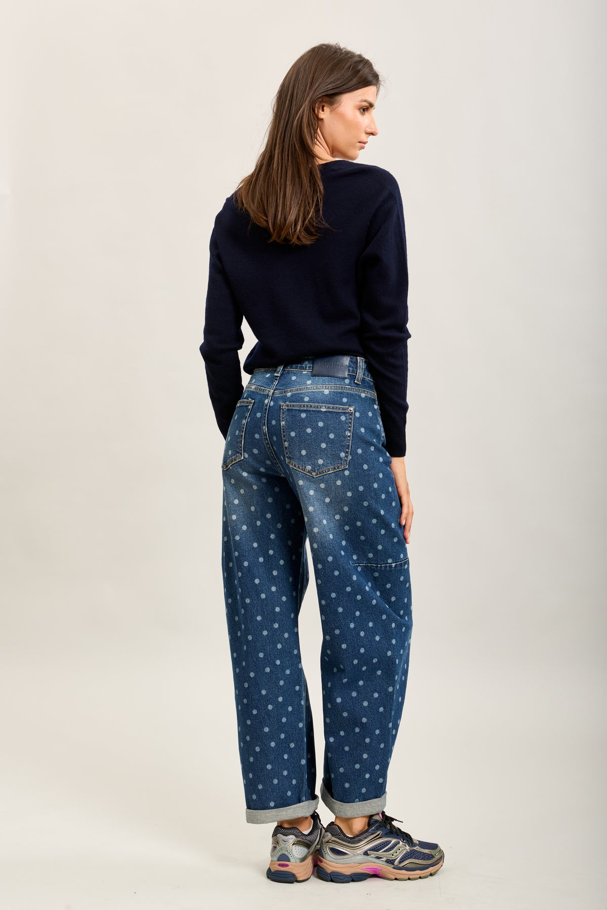 [draft - missing SKU] Toxik3 printed Lyocell denim wide hem jean pants