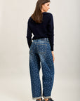 [draft - missing SKU] Toxik3 printed Lyocell denim wide hem jean pants