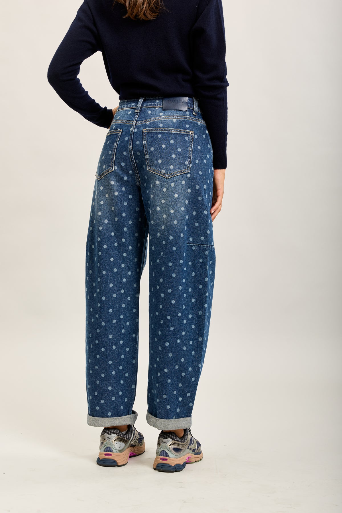 [draft - missing SKU] Toxik3 printed Lyocell denim wide hem jean pants