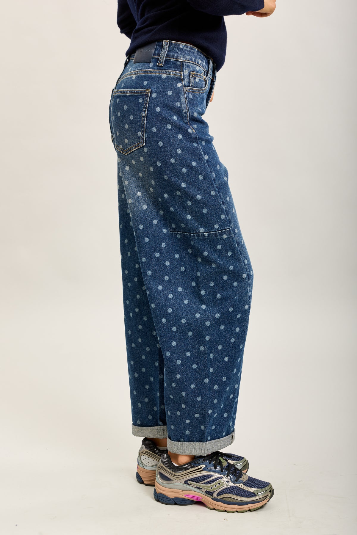 [draft - missing SKU] Toxik3 printed Lyocell denim wide hem jean pants