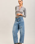 Toxik3 pantalon jean balloon Lyocell asymétrique
