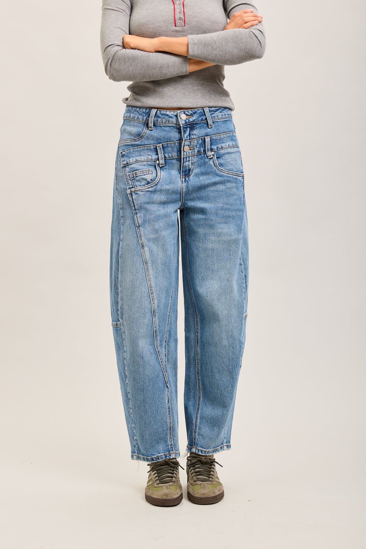 Toxik3 pantalon jean balloon Lyocell asymétrique
