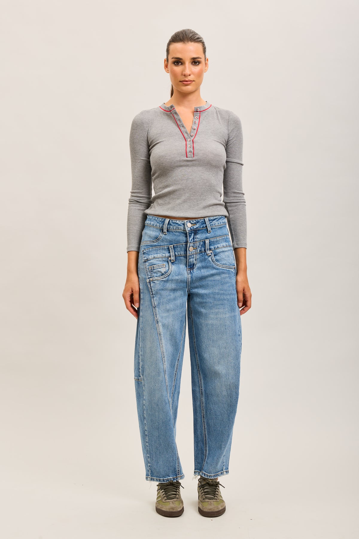 Toxik3 pantalon jean balloon Lyocell asymétrique