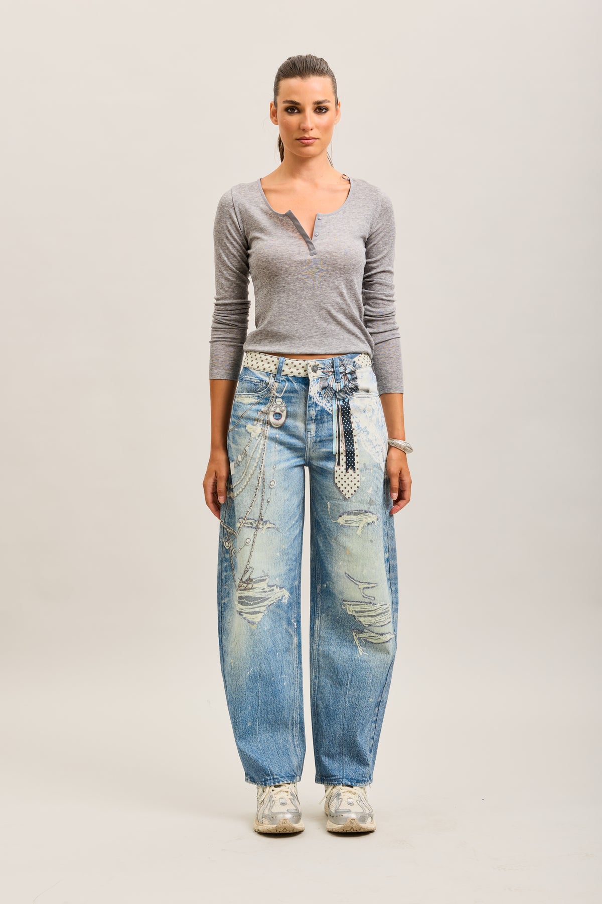 Toxik3 printed stretch denim balloon jean pants