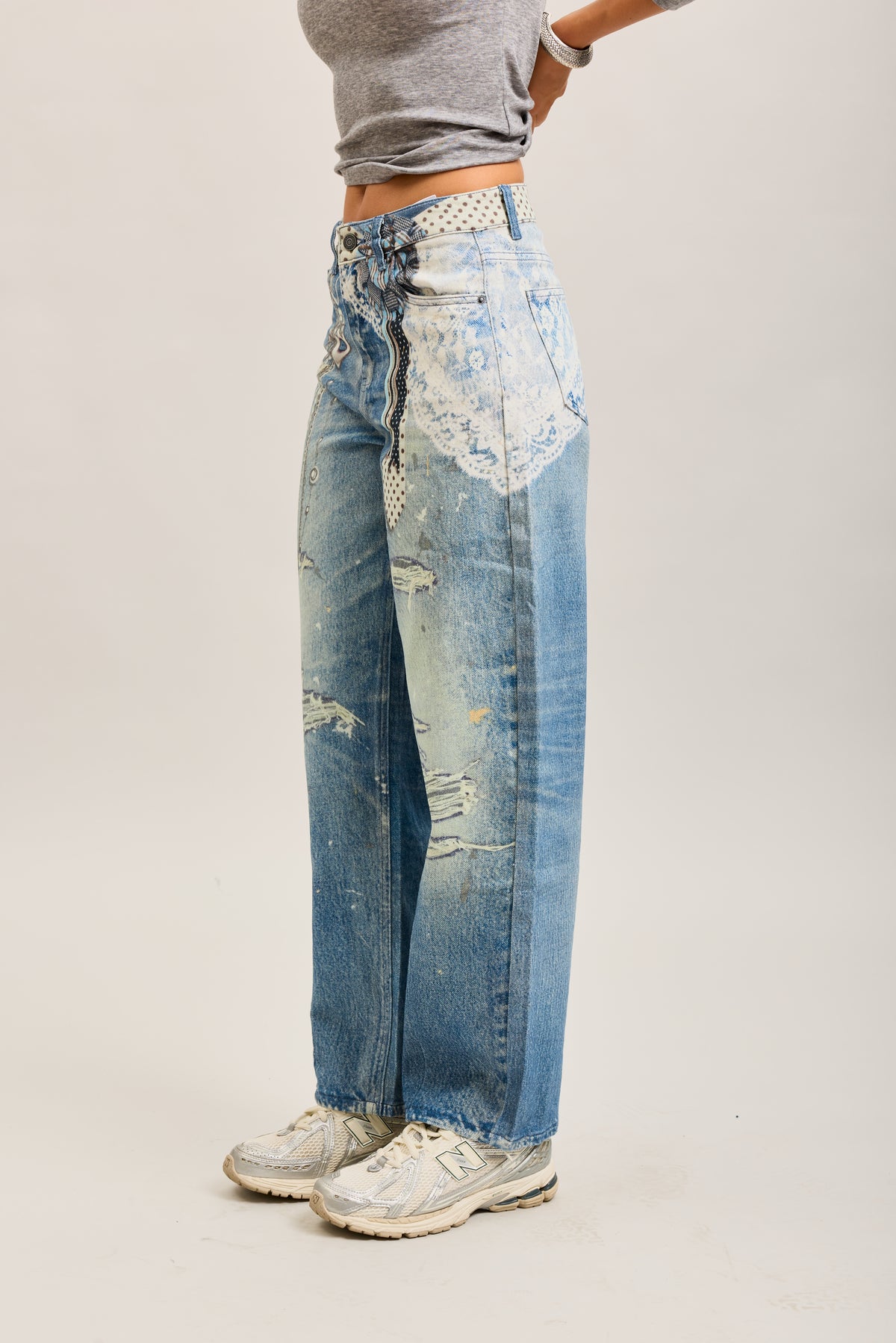 Toxik3 printed stretch denim balloon jean pants