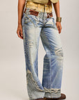 Toxik3 wide printed stretch denim jean pants