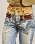 Toxik3 wide printed stretch denim jean pants