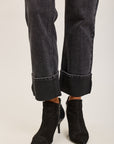 Toxik3 pantalon jean droit cropped denim stretch revers