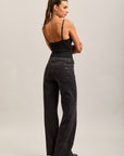 Toxik3 pantalon jean droit denim stretch taille inversé