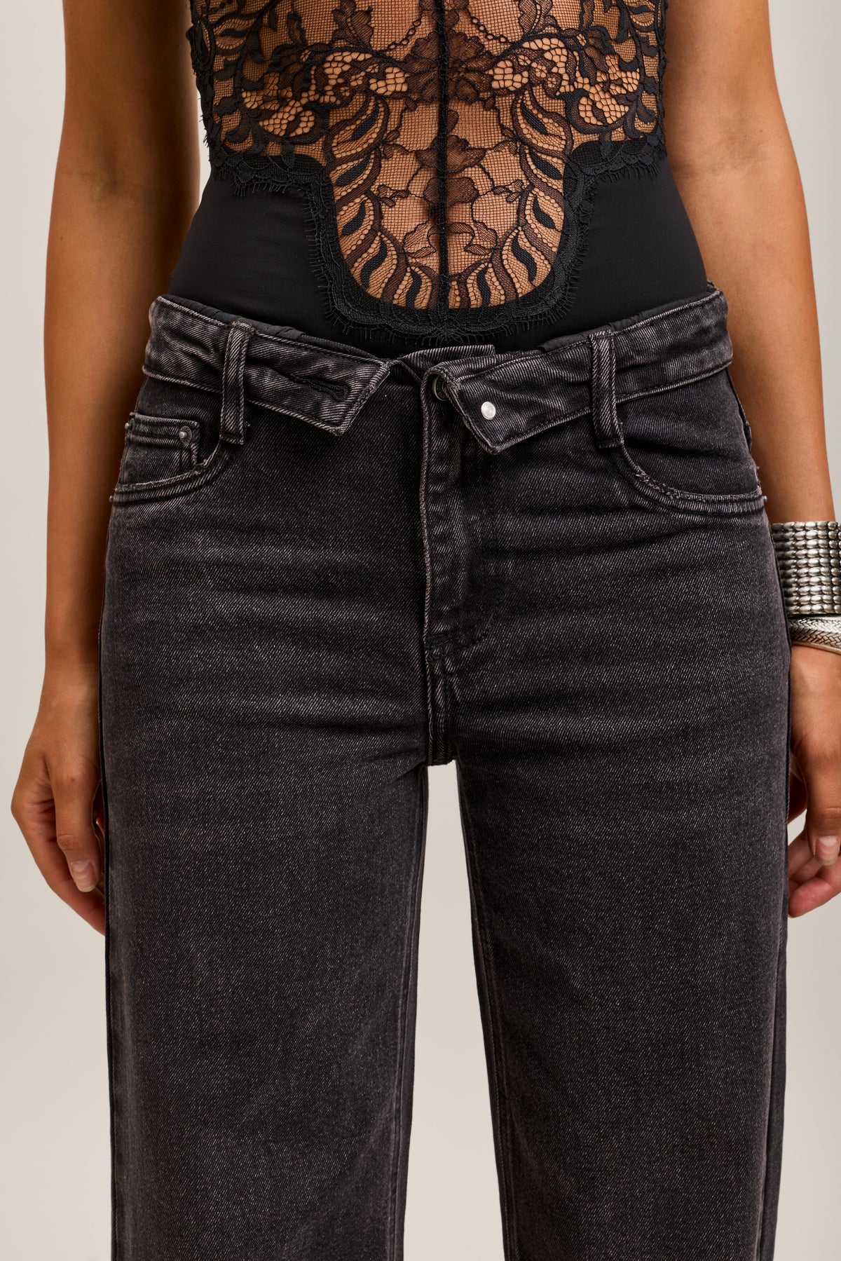 Toxik3 pantalon jean droit denim stretch taille inversé