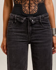 Toxik3 pantalon jean droit denim stretch taille inversé