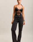 Toxik3 pantalon jean droit denim stretch taille inversé