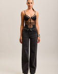 Toxik3 pantalon jean droit denim stretch taille inversé