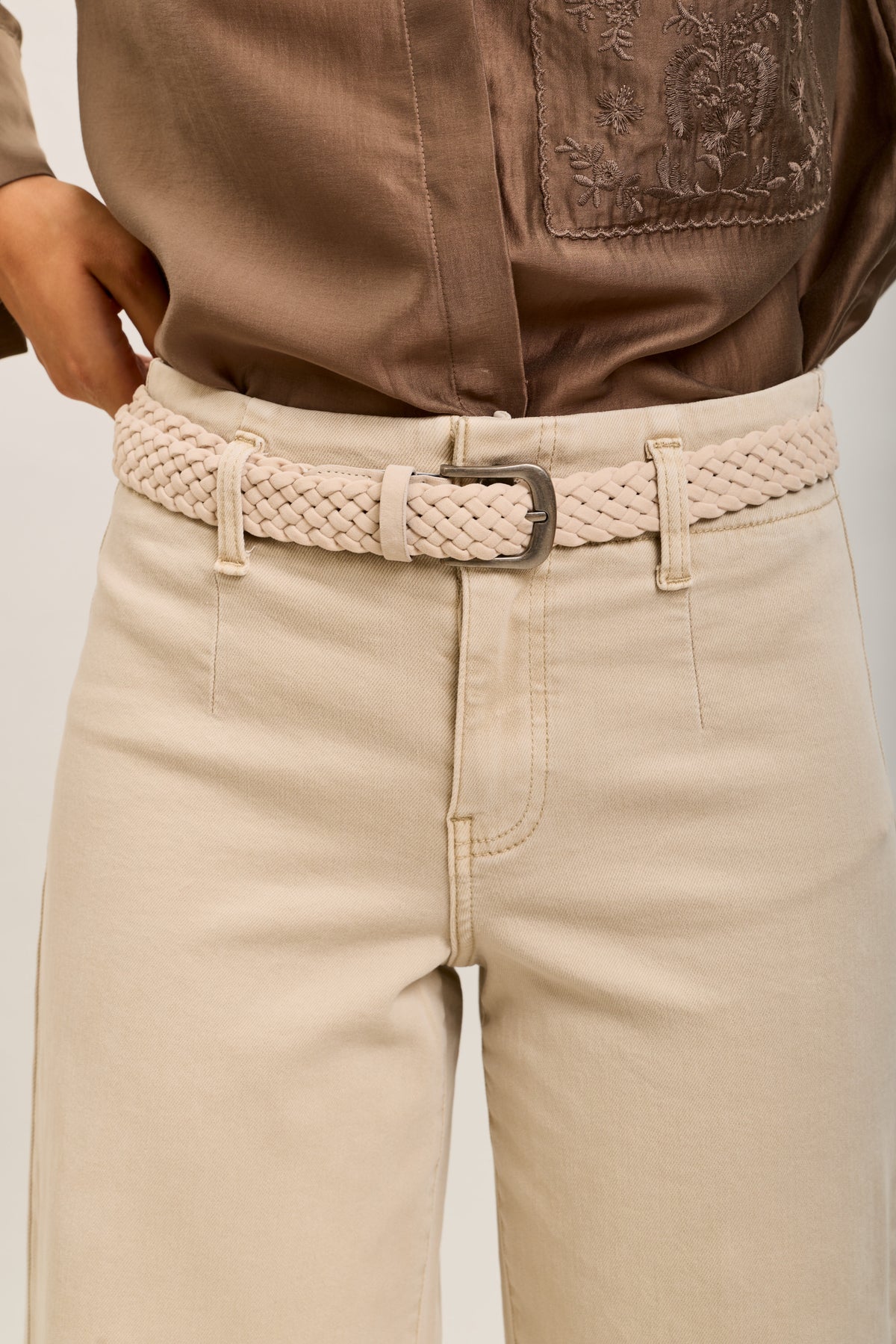 Toxik3 straight cropped denim stretch jean pants with belt