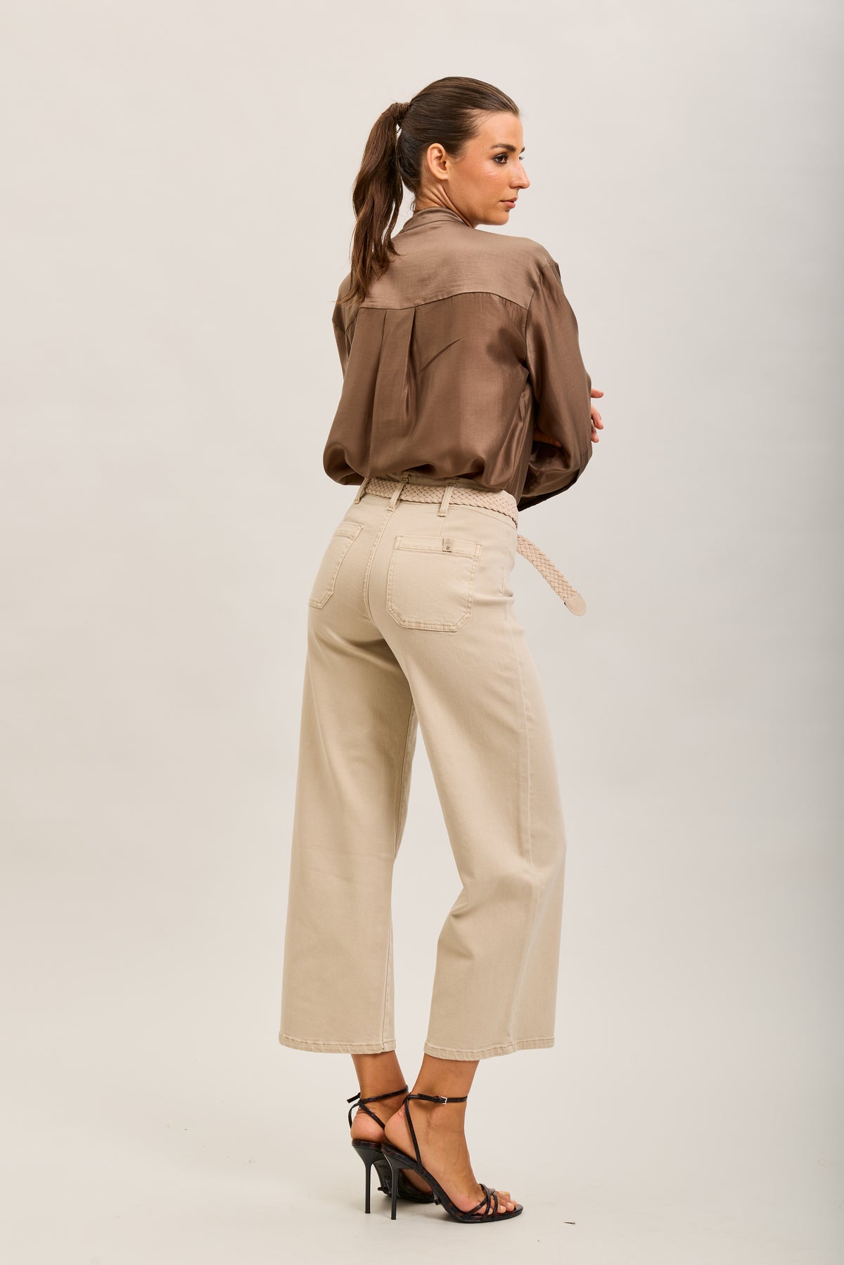 Toxik3 straight cropped denim stretch jean pants with belt