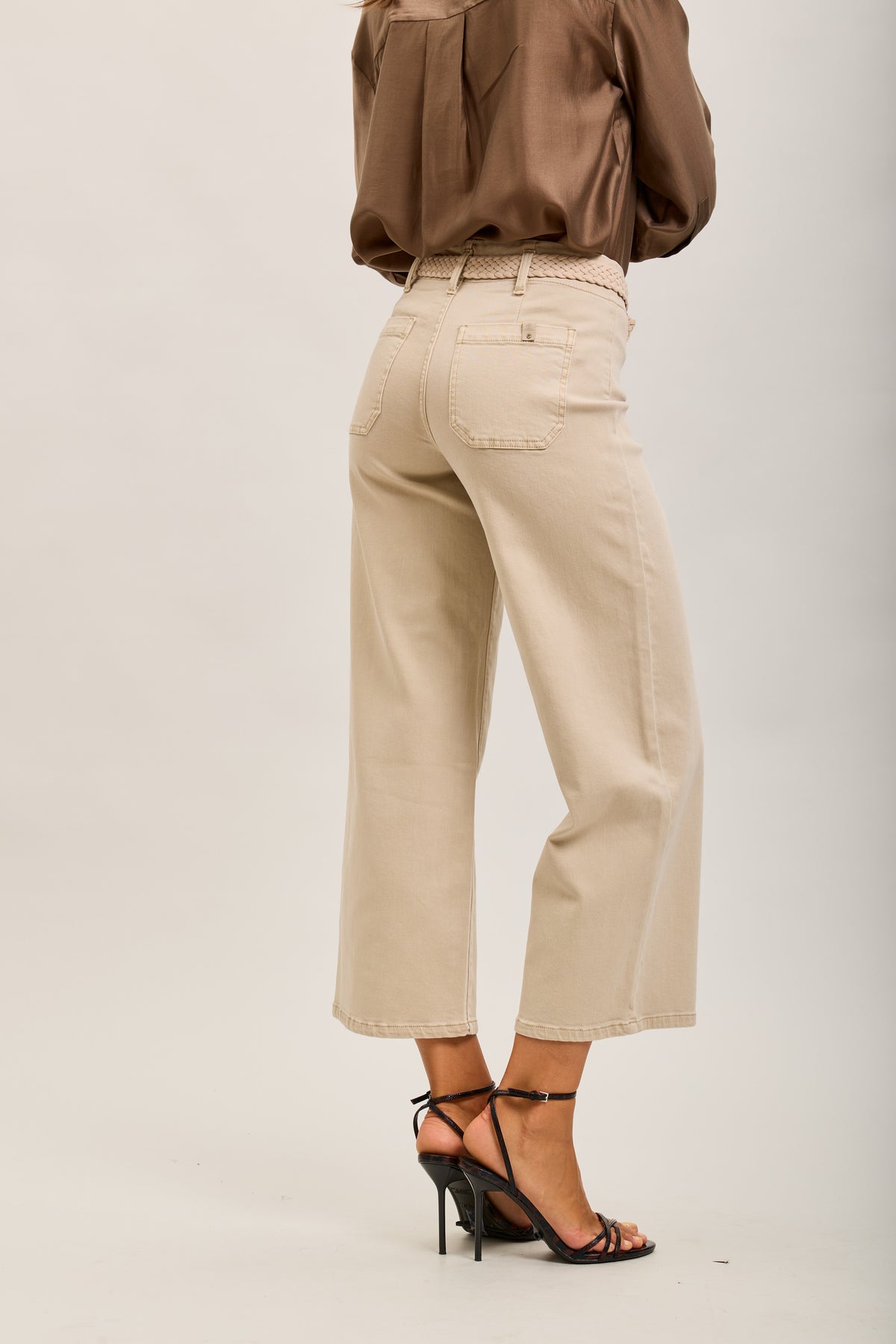 Toxik3 straight cropped denim stretch jean pants with belt