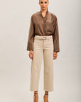 Toxik3 straight cropped denim stretch jean pants with belt