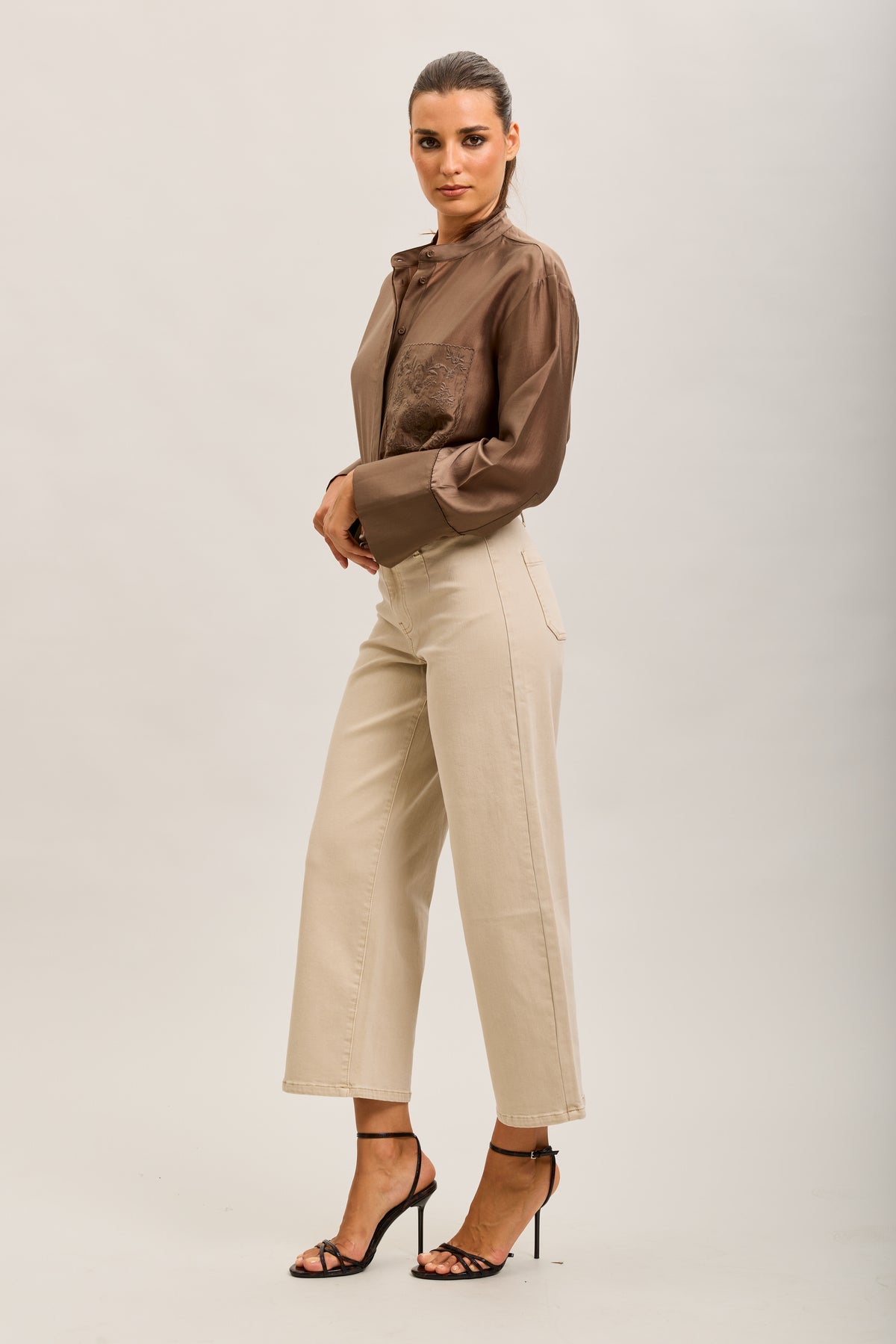 Toxik3 straight cropped denim stretch jean pants with belt