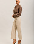 Toxik3 straight cropped denim stretch jean pants with belt