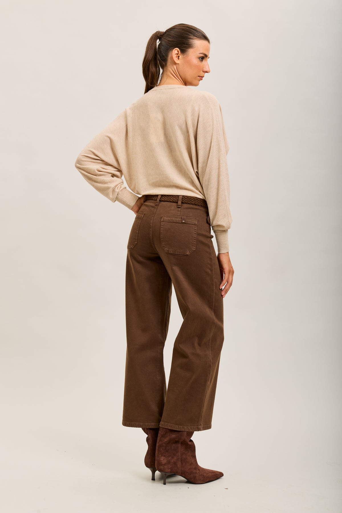 Toxik3 straight cropped denim stretch jean pants with belt