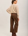 Toxik3 straight cropped denim stretch jean pants with belt