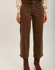 Toxik3 straight cropped denim stretch jean pants with belt