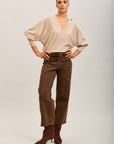 Toxik3 straight cropped denim stretch jean pants with belt