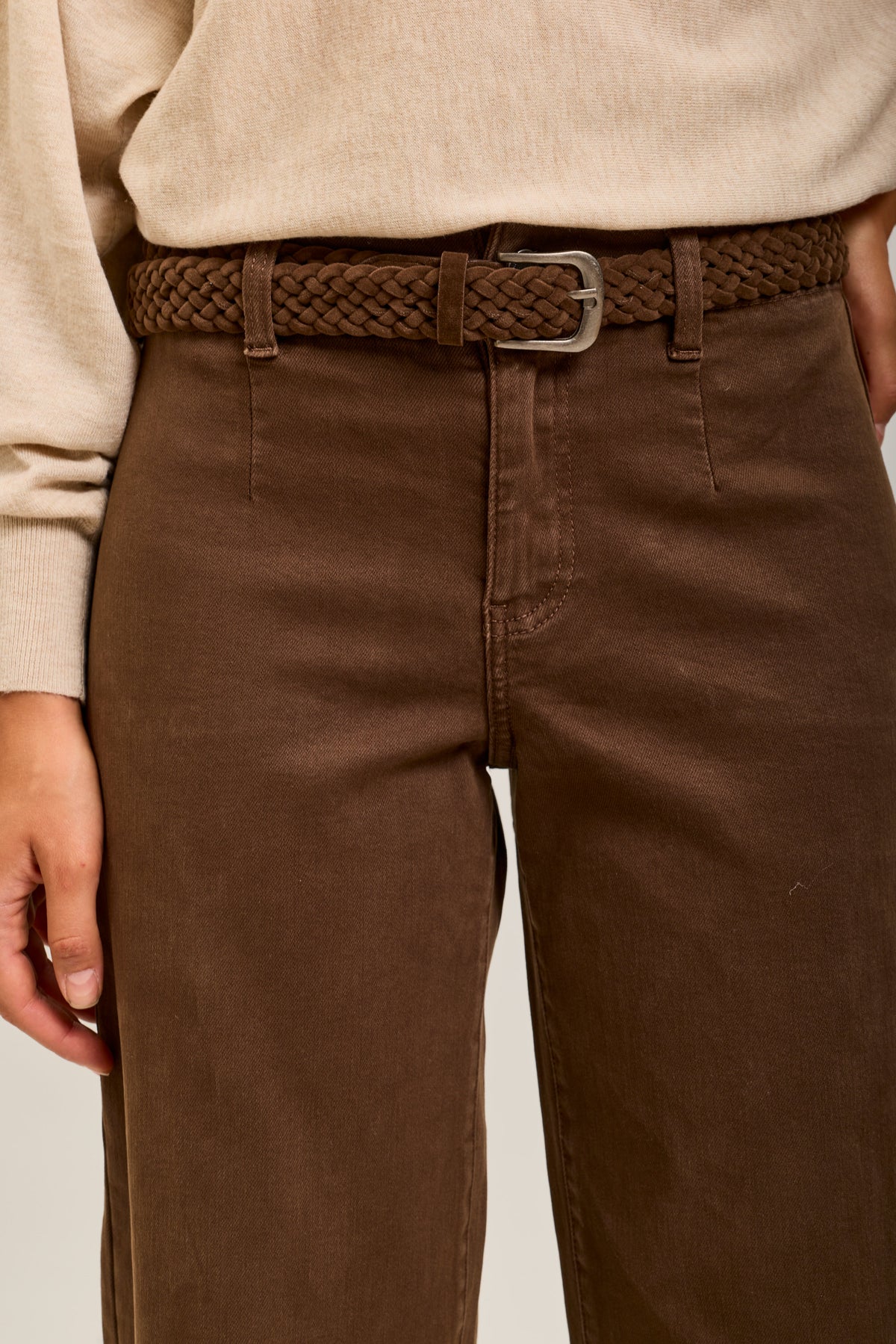Toxik3 straight cropped denim stretch jean pants with belt