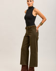 Toxik3 straight cropped denim stretch jean pants with belt