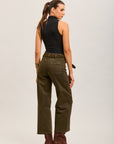 Toxik3 straight cropped denim stretch jean pants with belt
