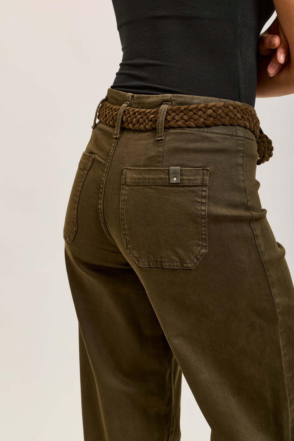 Toxik3 straight cropped denim stretch jean pants with belt